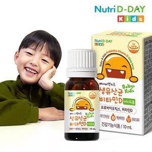 뉴트리디데이 베이비앤키즈 생유산균 비타민D 이지드롭 1병 10ml