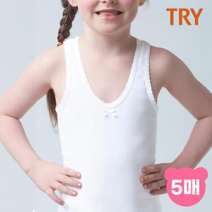 트라이 여아 퓨어 순면 민소매런닝 5매세트