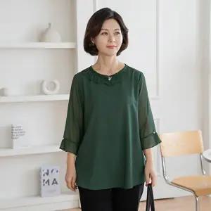 [마담4060]엄마옷 마담4060 넥프릴블라우스여름-YBL2503036-중년여성의류 50대여성의류