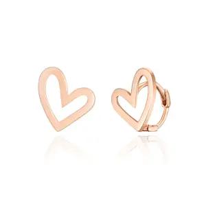 14K 골드 금 귀걸이 원터치 링 라인 하트