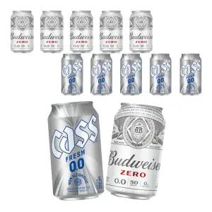 오비맥주 제로 330ml 12캔 혼합(카스 355ml 6캔+버드 6캔)