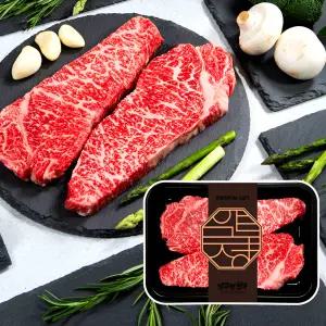 1++등급 투뿔 한우 채끝살 200g 냉장 구이용 스테이크 채끝·등심 설로인 국내산 마장동 프리미엄 선물용 정육 캠핑·홈파티 소고기 설 추석 명절 선물 세트