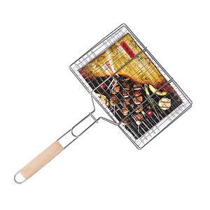 대형석쇠그릴 사각 스텐 손잡이 양면 석쇠 바베큐 숯불 그릴 180