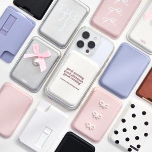 영스피플 맥세이프 카드지갑 갤럭시 아이폰 애플 호환 자석 마그네틱 핸드폰 거치대 가죽 수납 홀더 슬롯 1장 2장 3장 슬림 귀여운 스마트톡 핑거링 플레이트 악세사리