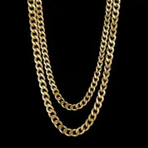 [하프클럽/]써지컬스틸 쿠바체인 골드 목걸이 5mm