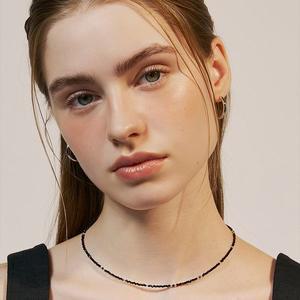 [Hei][이소정, 예원, 남세빈, 태연, 에이핑크 하영 착용]black crystal silver ball necklace