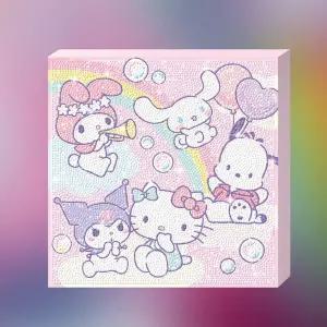 [토이앤퍼즐]산리오 레인보우 캔버스형 보석 십자수 큐빅 비즈 25x25 (퍼즐사랑)