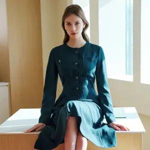 [하프클럽/S쏠레지아]에스쏠레지아 스티치 플레어 원피스 SOO2WOP030