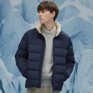 [스케쳐스]남성 내추럴 웜 플리스 헝가리 화이트 다운 자켓(네이비)