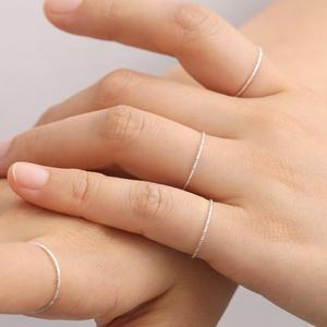 [미니아트] 92.5 실버 다이아커팅 레이어드 열손가락 실반지 5종세트