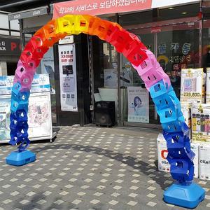정글아치 6색혼합 풍선아치 폴대 이벤트 개업 입구장식