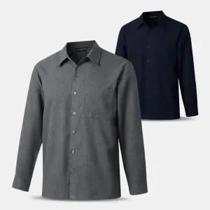 남성 울 무지 중년 긴팔 남방 셔츠 ASW01 가을 겨울