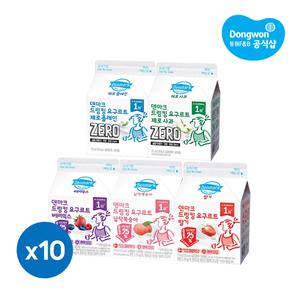 [동원] 덴마크 드링킹 요구르트 플레인/딸기/사과/베리믹스/복숭아 275ml 10개