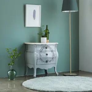 [리체갤러리] 미엘 그레이 웨이브 협탁 서랍장