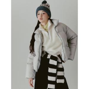 [에잇세컨즈] 하이넥 숏 다운 점퍼  라이트 그레이 (114Y38BY12)