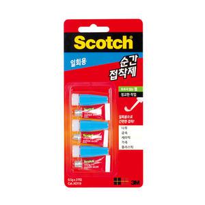 3M 강력 순간 접착제 119 일회용 젤타입 플라스틱 유리 금속 고무 목공용 다용도 본드