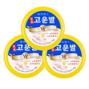 웰빙헬스 발크림 각질제거 보습 풋케어 크림 명품 고운발 노랑 3개