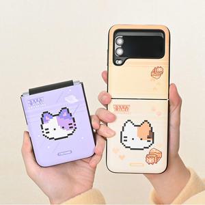 갤럭시 Z플립6 5 4 3 도트냥 카드수납 자석도어 핑거링 하드케이스 TM