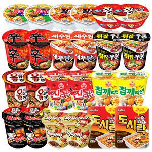 컵라면 소컵 혼합 24개 (육개장사발면+김치사발+신라면+새우탕+튀김우동+오징어짬뽕+짜파게티범벅+도시락+미니왕뚜껑+진라면매운맛+참깨라면+불닭볶음면 각 2개)