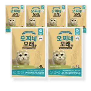 모찌네 고양이 화장실 모래 무향 위생용품 3.1kg X6