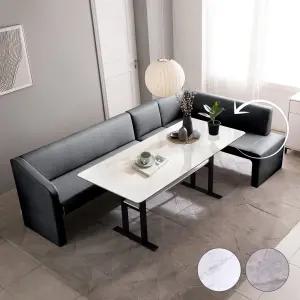 라움 리버서블 통세라믹 6인용 리빙다이닝 식탁세트(3인소파+1인소파+코너