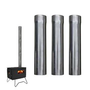 BUCK703 캠핑 화목난로 스테인리스 연통 1.0T 일자 연장 연통 펠렛난로 장작난로 캠핑용품