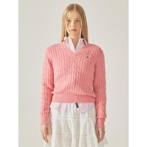 [후아유](김해점)Steve V-neck Cable Sweater  WHKAF1104F