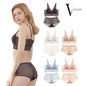 [동경모드 발레리] 이태리 로맨틱 앞후크 레이스 가볍고 편안한 브라렛 여성 브라팬티세트 5종