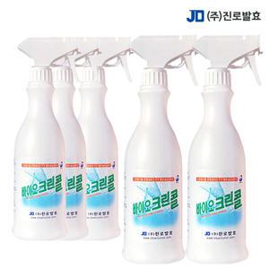 진로발효 바이오크린콜 450ml 5개 살균소독제 알콜 75% 식품 주방 기구