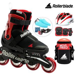 아동 인라인 스케이트 롤러블레이드 마이크로블레이드 프리 레드+가방+보호대+헬멧 신발항균건조기 휠커버