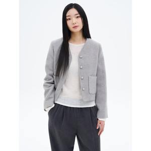 [에잇세컨즈] 울트윌 패딩안감 숏 자켓  라이트 그레이 (325111LY42)