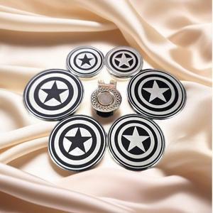 골프 볼마커 CNC 음각 가공 검은별 흰별 볼마크 자석클립 세트