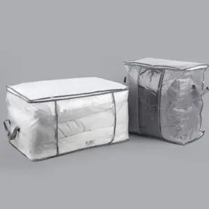 대형 PVC투명이불가방 겨울옷정리보관함 지퍼형수납함 보관팩 옷장 46