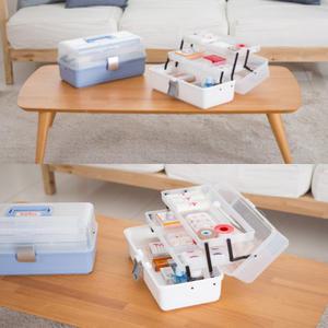 대형 3단 반투명 구급박스 1p 이동식 휴대용 손잡이 구급함 구급통 비상약통 약정리 보관