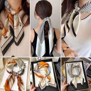 여성 실크 쁘띠 스카프 머플러 2개