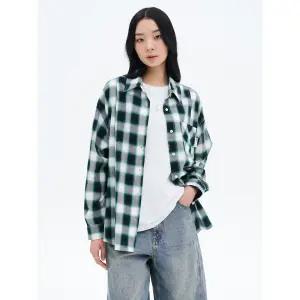 [에잇세컨즈] [UNI8] 변형 긴팔 체크셔츠 그린 (165264CQ1M)