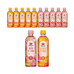 할리스 유자몽 블랙티 제로, 500ml, 6입, 1개 + 피치 얼그레이 제로, 500ml, 6입, 1개