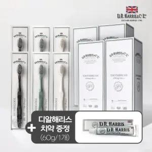 디알해리스 클래식 초극세모 칫솔 4세트(24개입)+디알해리스 치약 60g 1개