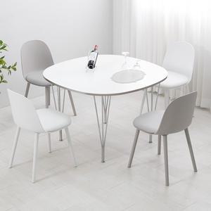 [공간미가구]퓨리 실버엣지 1100 라운드 스탠드 아담 4인 세트 회의 주방 식탁 카페 인테리어