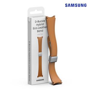정품 갤럭시워치6 ( 워치4/5/7/FE ) D버클 하이브리드 비건 레더 스트랩 슬림 S/M 카멜 / ET-SHR93SDE