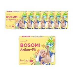 NEW 보솜이 액션핏 팬티 기저귀 대형 30입, 4팩, 2개