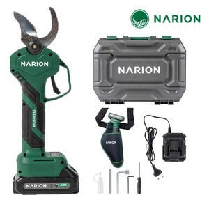나리온 21V 충전 전지가위 풀세트 NJ-035R 전동 나무가지치기 35mm