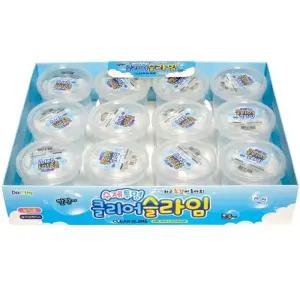 수제 투명 클리어슬라임 12개/투명/슬라임/대용량/꾸미기/아이슬라임/세트/슬라임키트/물풀슬라임