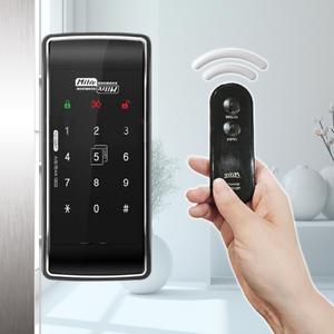 밀레 SKD-260 유리문 도어락 클립형 번호키 상가 전자키 카드키포함 무선리모콘