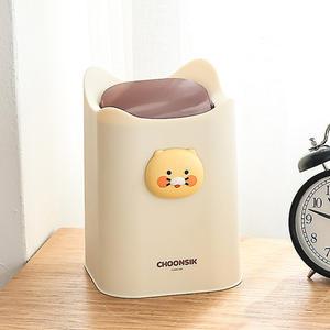 카카오프렌즈 춘식이 탁상 입체 스윙휴지통 미니 화장대 책상 데스크 사무실 작은 쓰레기통