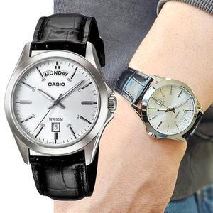 정식AS 카시오 MTP-1370L-7AVDF 데이데이트 아날로그 가죽 시계