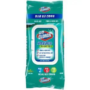 유한크로락스 세정살균티슈 플랫팩 후레쉬센트 60매 (온)