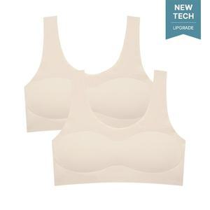 [수아팜] 주니어 1단계 쉘론 컴포트 프리컷 브라 2매_라이트스킨