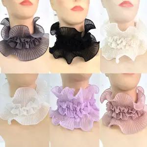 국내산 레이스넥워머 주름 여름 넥카라 골프 목 자외선차단