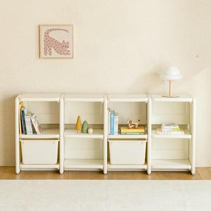 [루나스토리]낮은 아기 유아 책장 거실 수납장 4단 1600